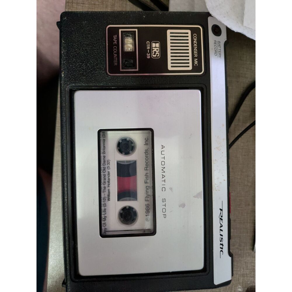 Vintage Realistic CTR-39 Portable Cassette Recorder - Tested & Working!